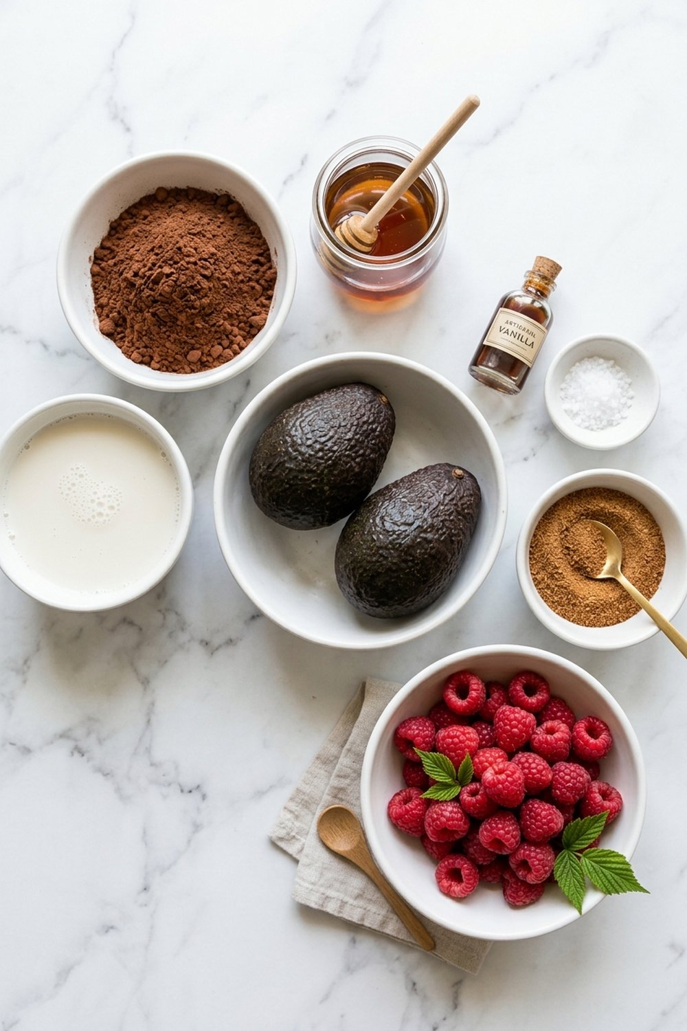 Vegan Chocolate Avocado Mousse ingredients