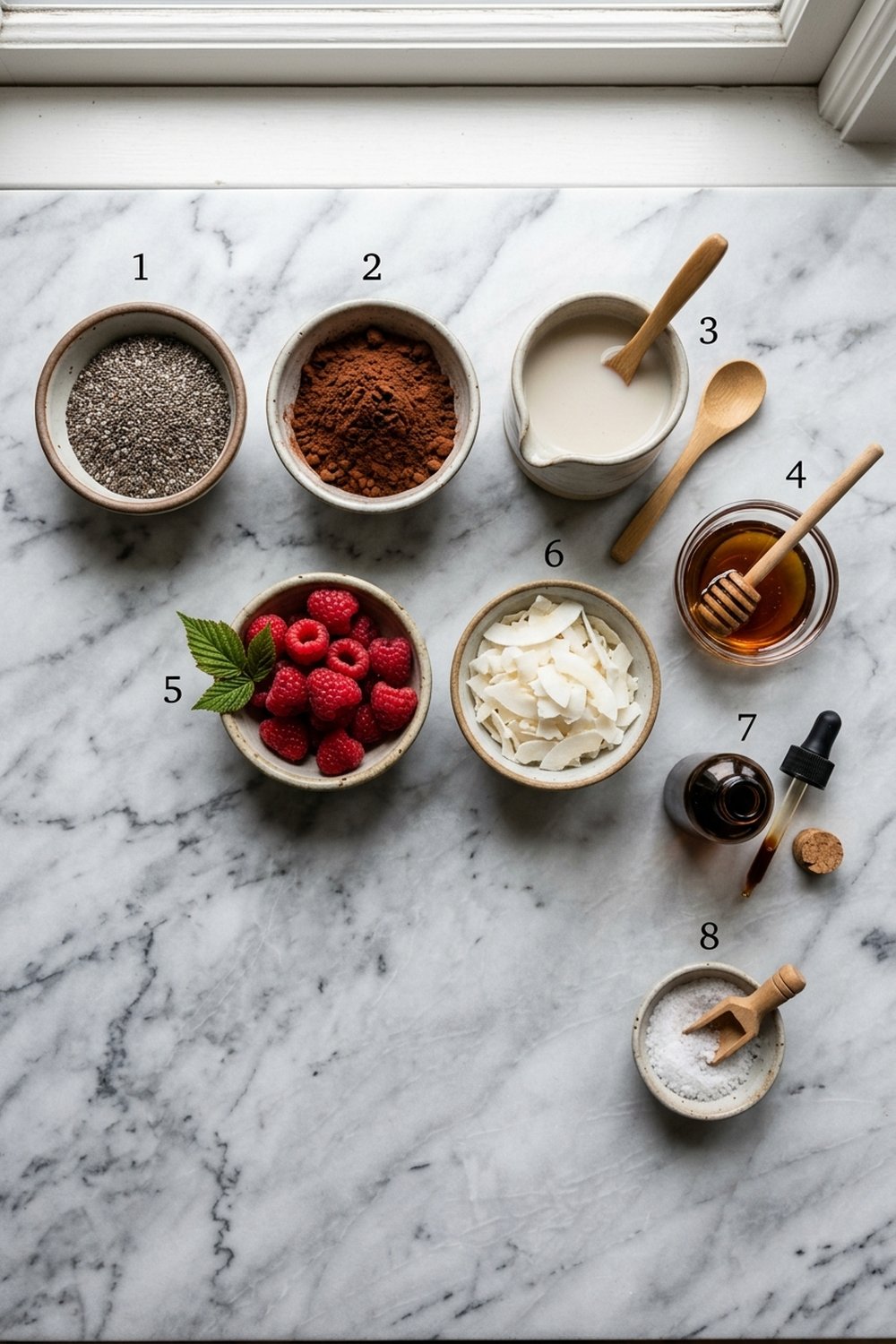 Vegan Chocolate Chia Pudding ingredients