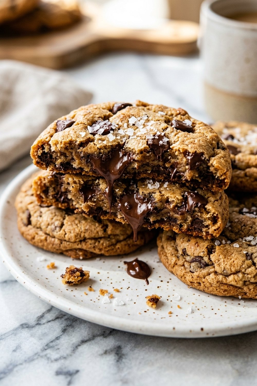 Vegan Chocolate Chip Cookies close up