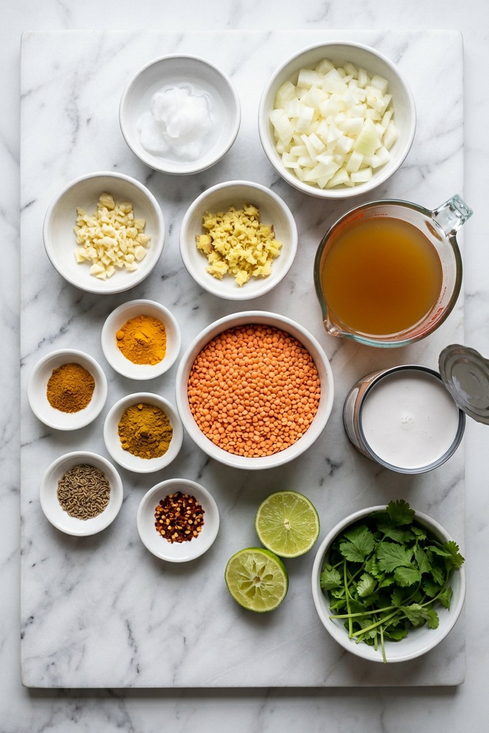 Vegan Coconut Curry Lentil Soup ingredients