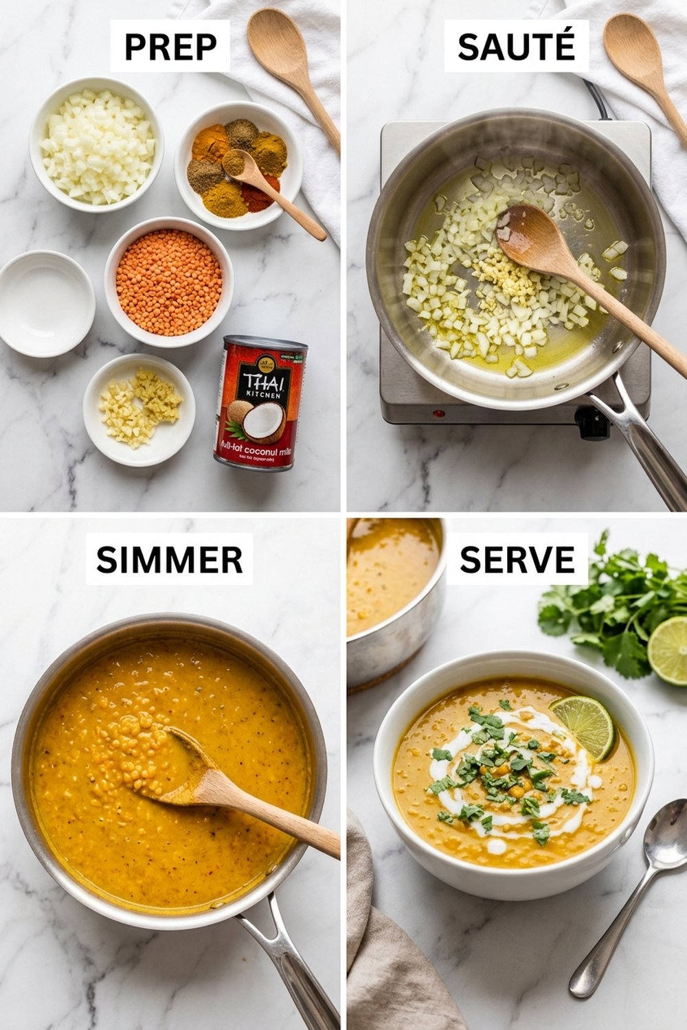 How to make Vegan Coconut Curry Lentil Soup