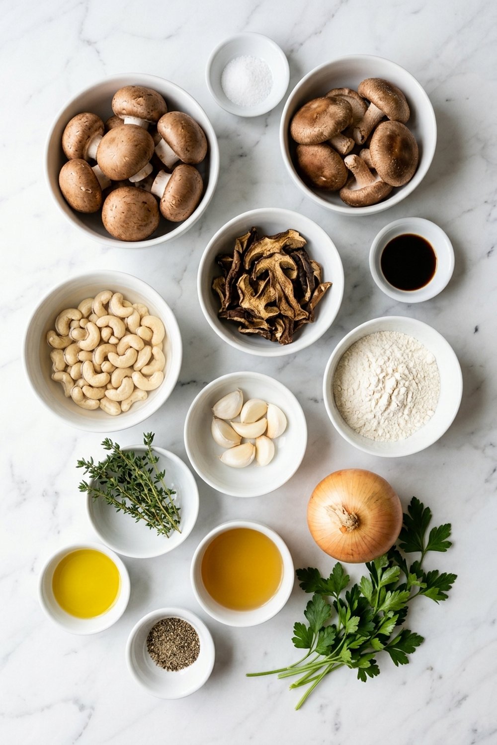 Vegan Creamy Mushroom Soup ingredients