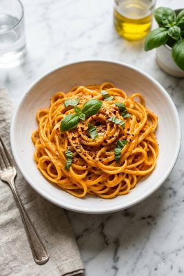Vegan Creamy Roasted Red Pepper Pasta
