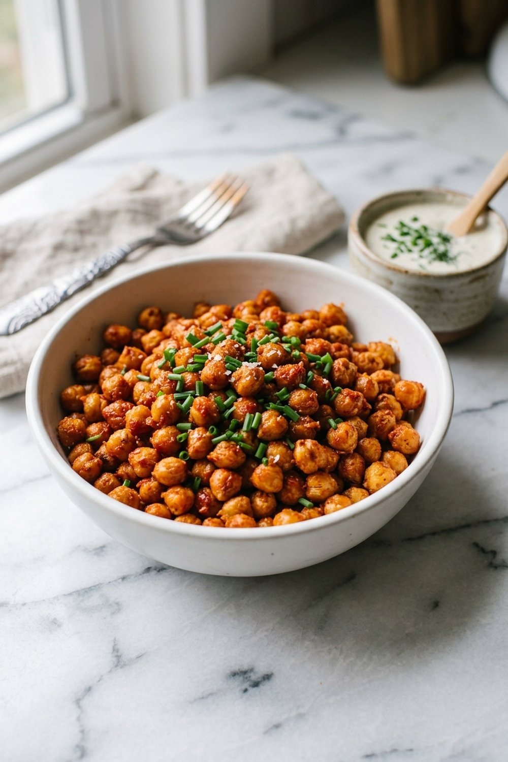 Vegan Crispy Buffalo Chickpeas