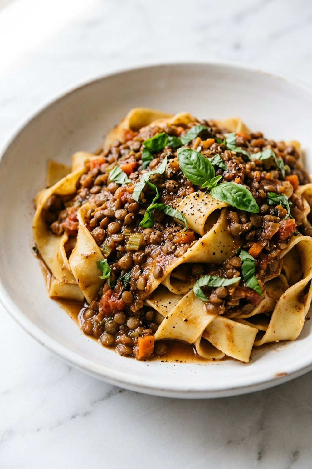 Vegan Lentil Bolognese close up