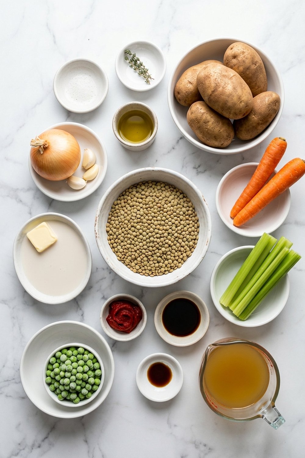 Vegan Lentil Shepherds Pie ingredients