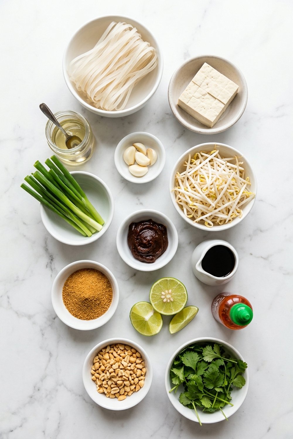 Vegan Pad Thai with Tofu ingredients
