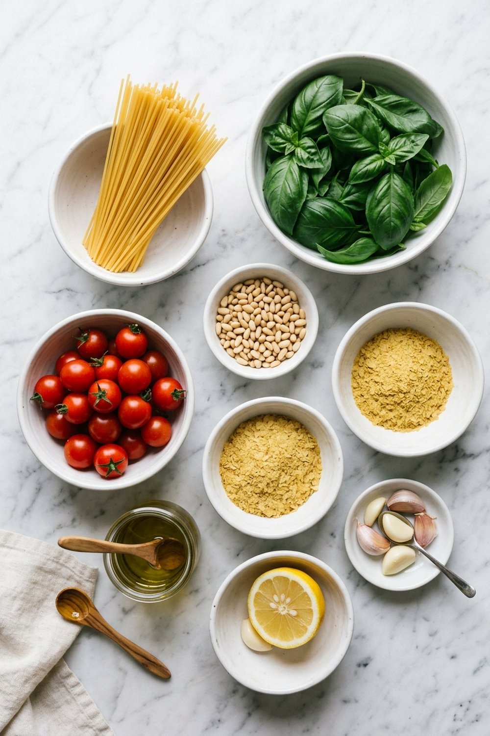 Vegan Pesto Pasta ingredients