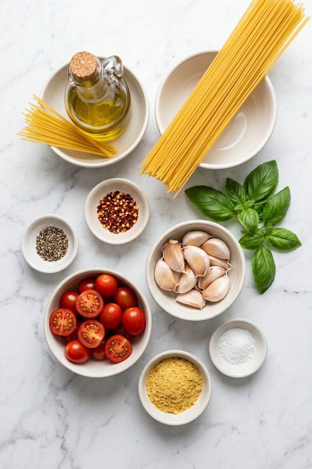 Vegan Tomato Basil Pasta ingredients