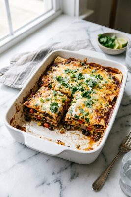 Vegetarian Black Bean Enchilada Bake
