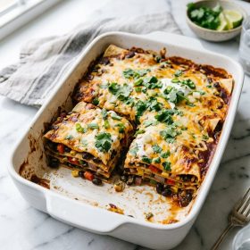 Vegetarian Black Bean Enchilada Bake