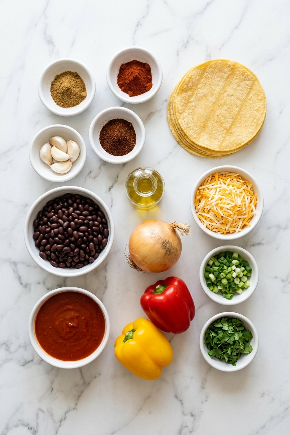 Vegetarian Black Bean Enchilada Bake ingredients