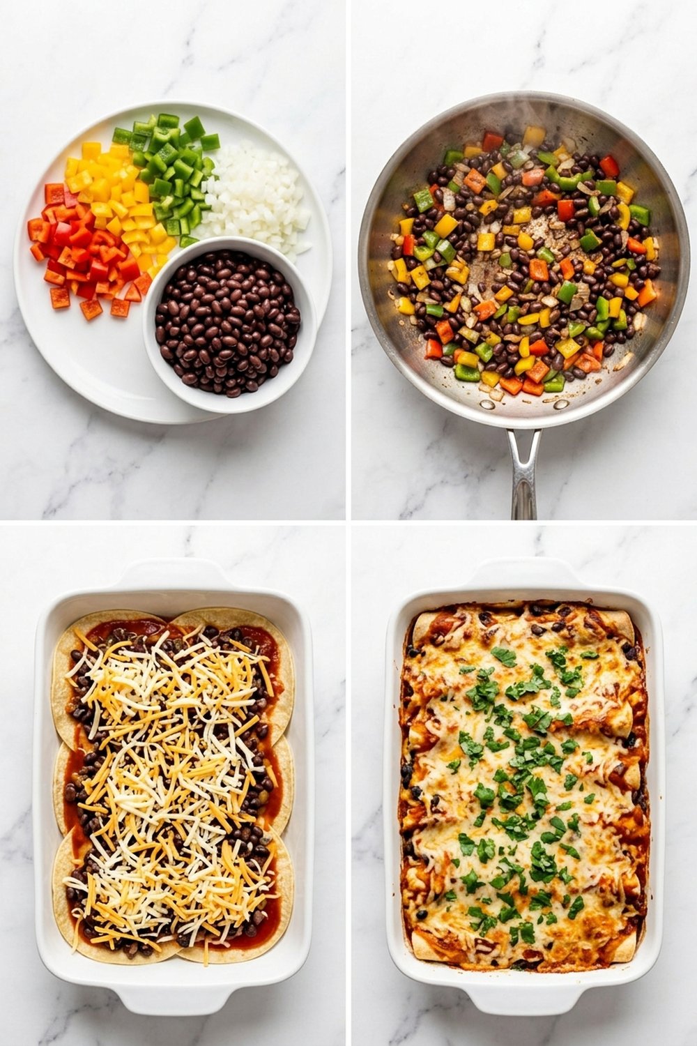 How to make Vegetarian Black Bean Enchilada Bake