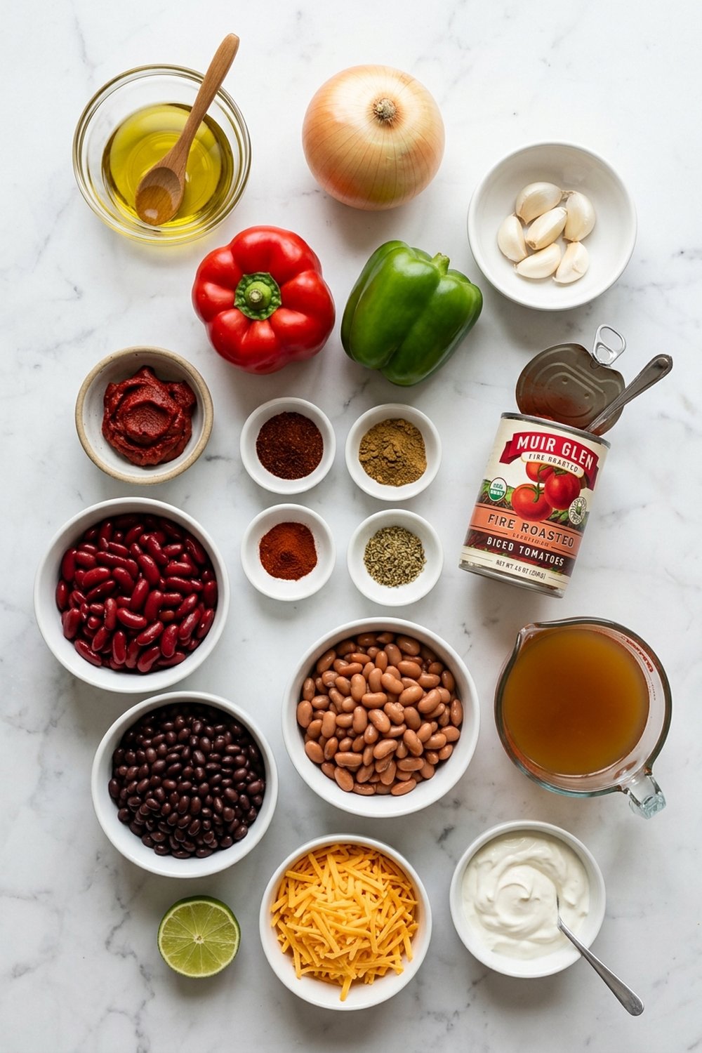 Vegetarian Chili ingredients