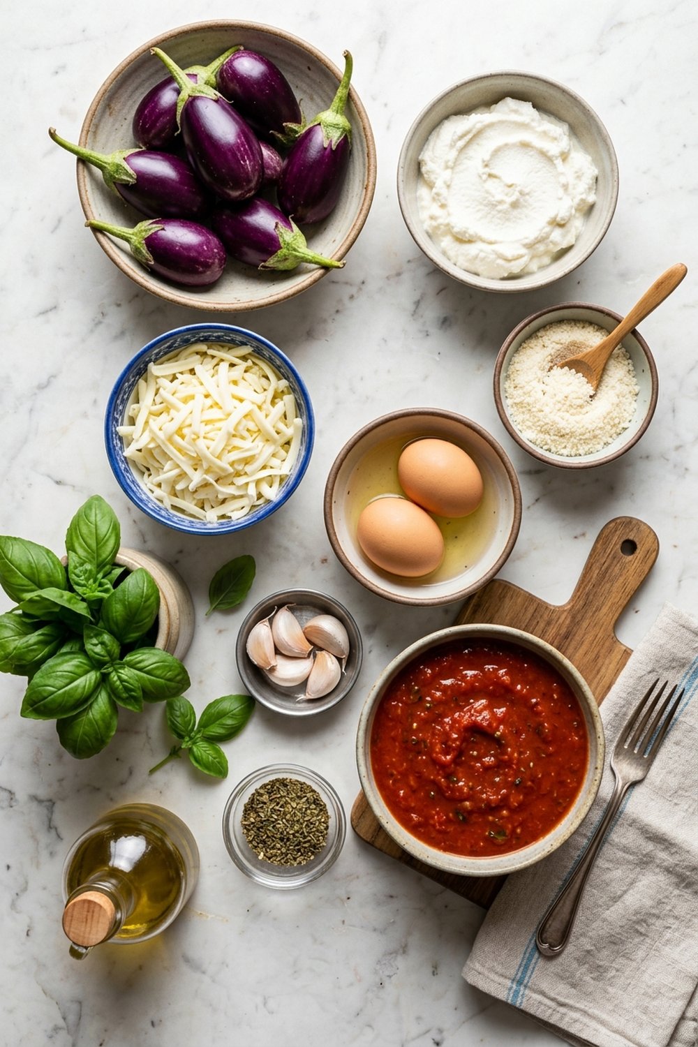Vegetarian Eggplant Rollatini ingredients