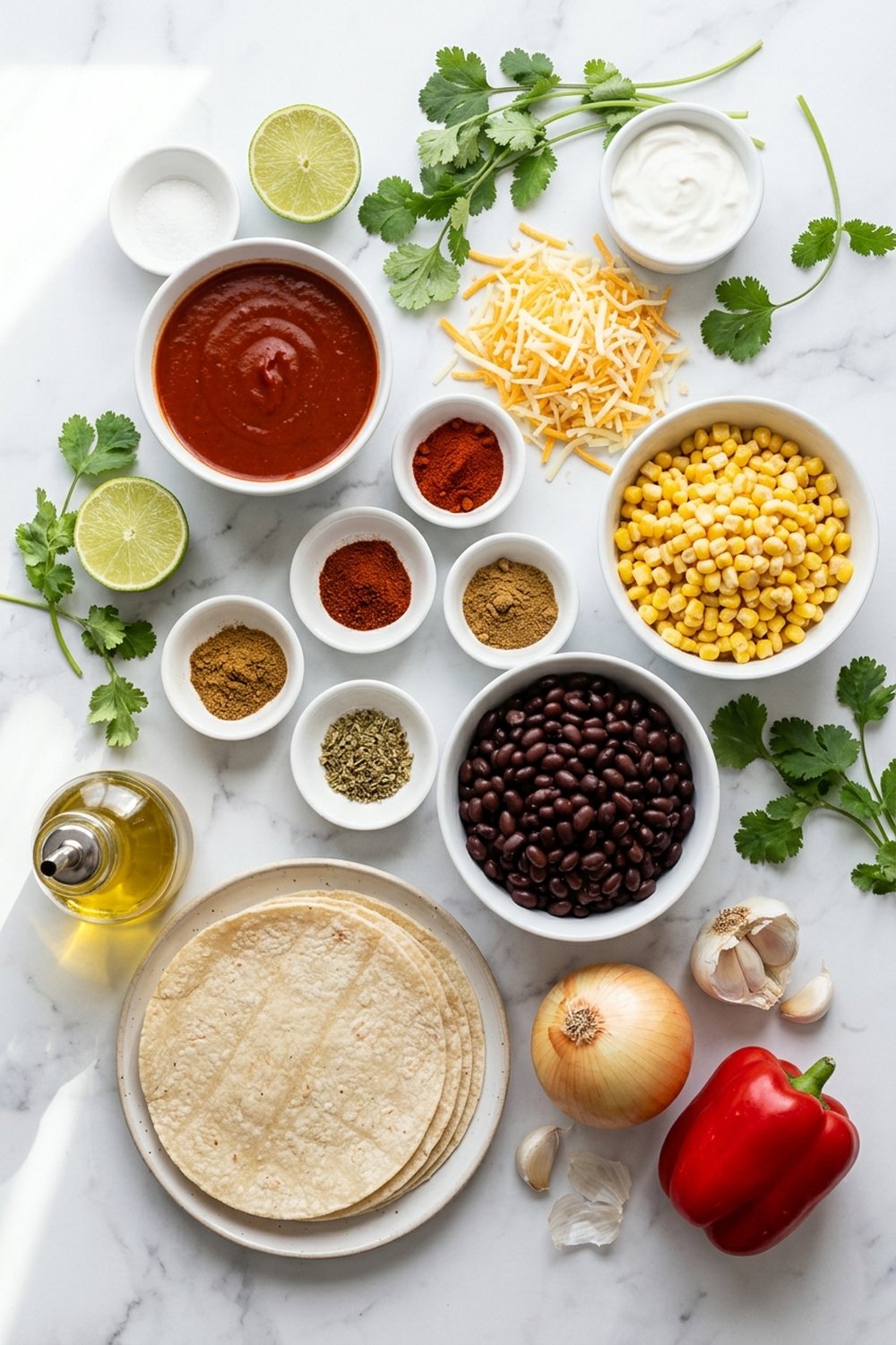 Vegetarian Enchiladas ingredients