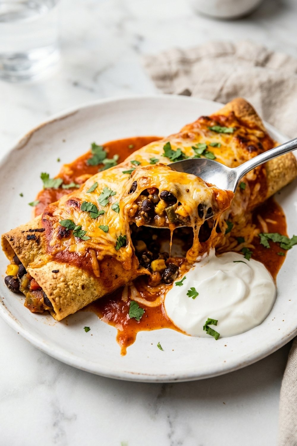 Vegetarian Enchiladas close up