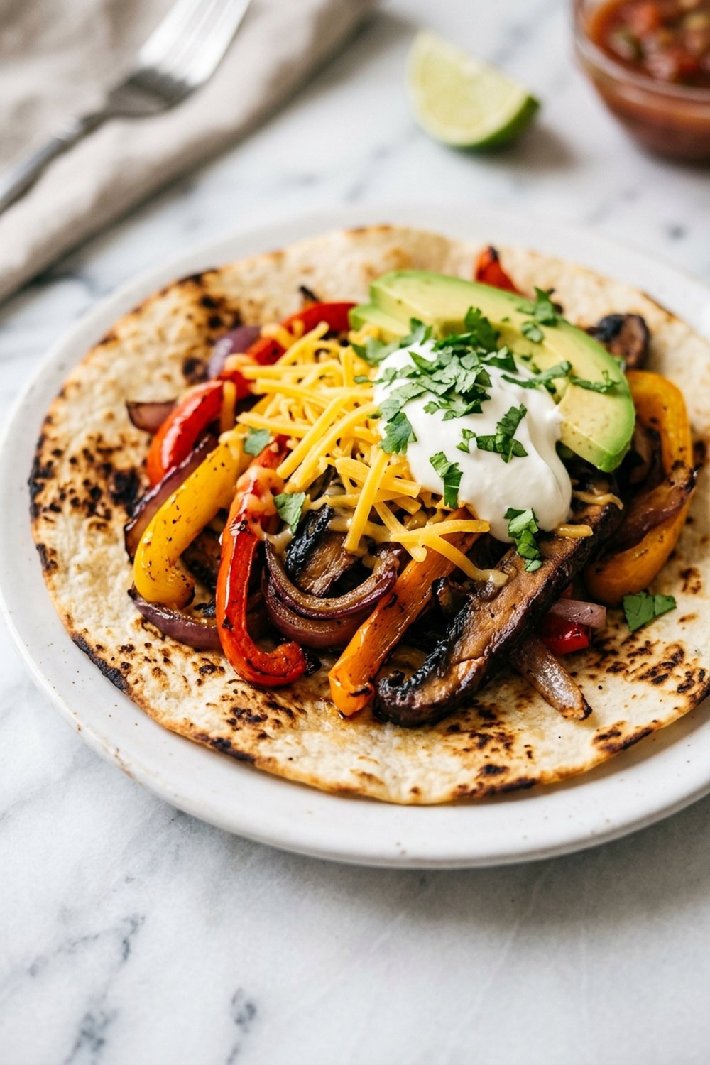 Vegetarian Fajitas close up