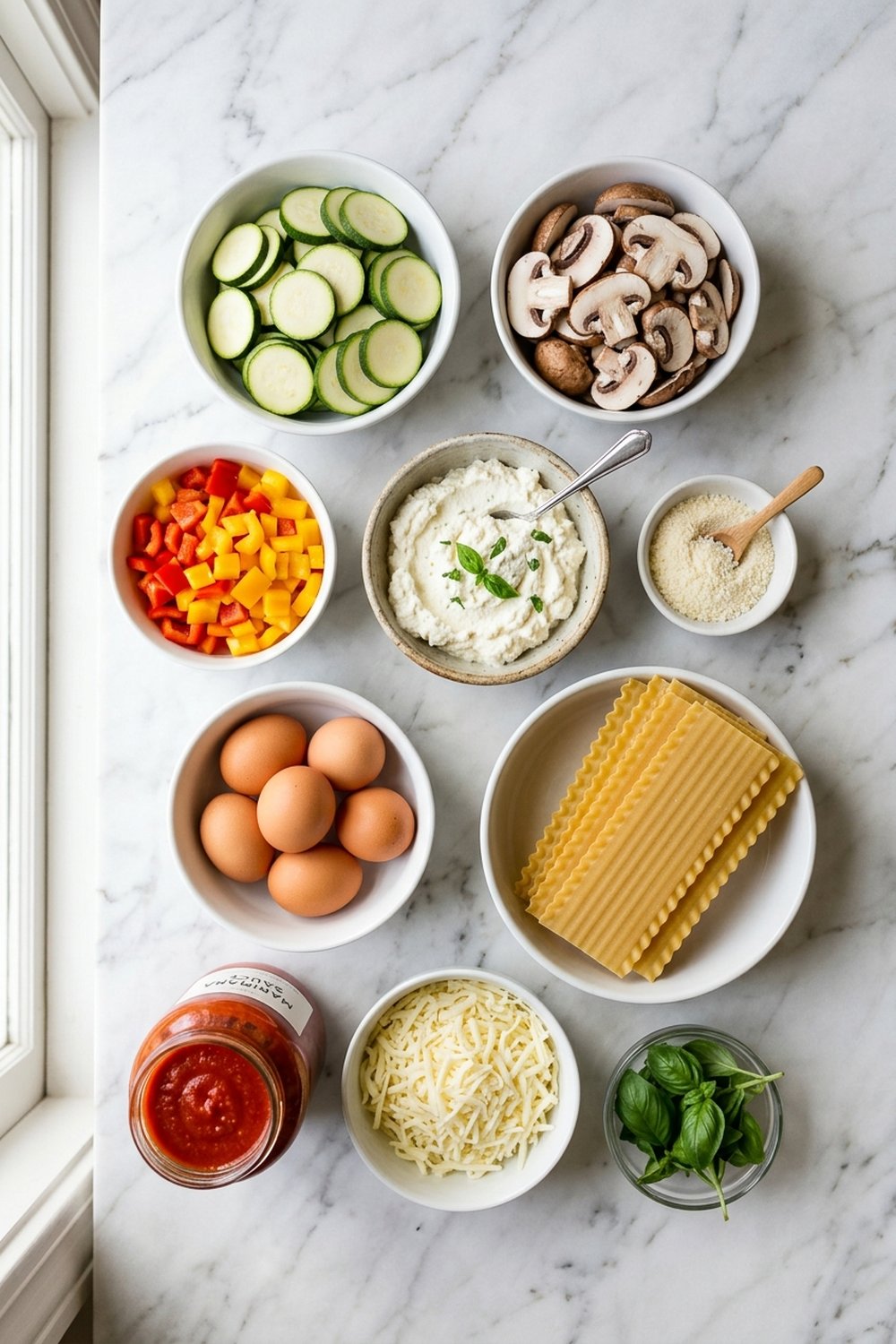 Vegetarian Lasagna ingredients
