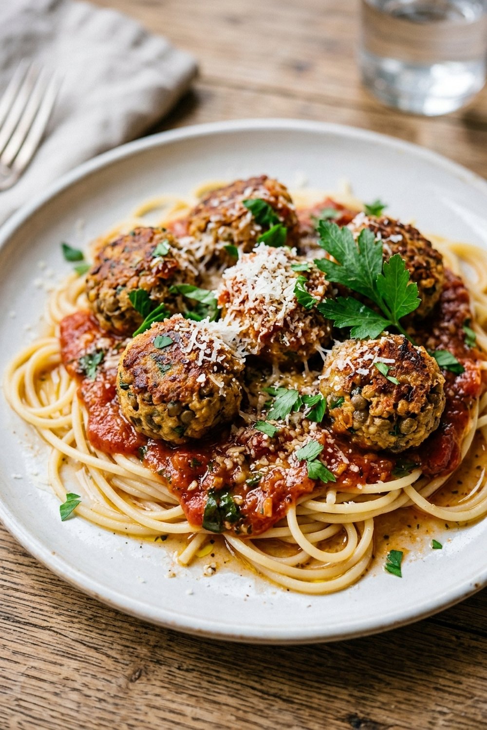 Vegetarian Meatballs close up