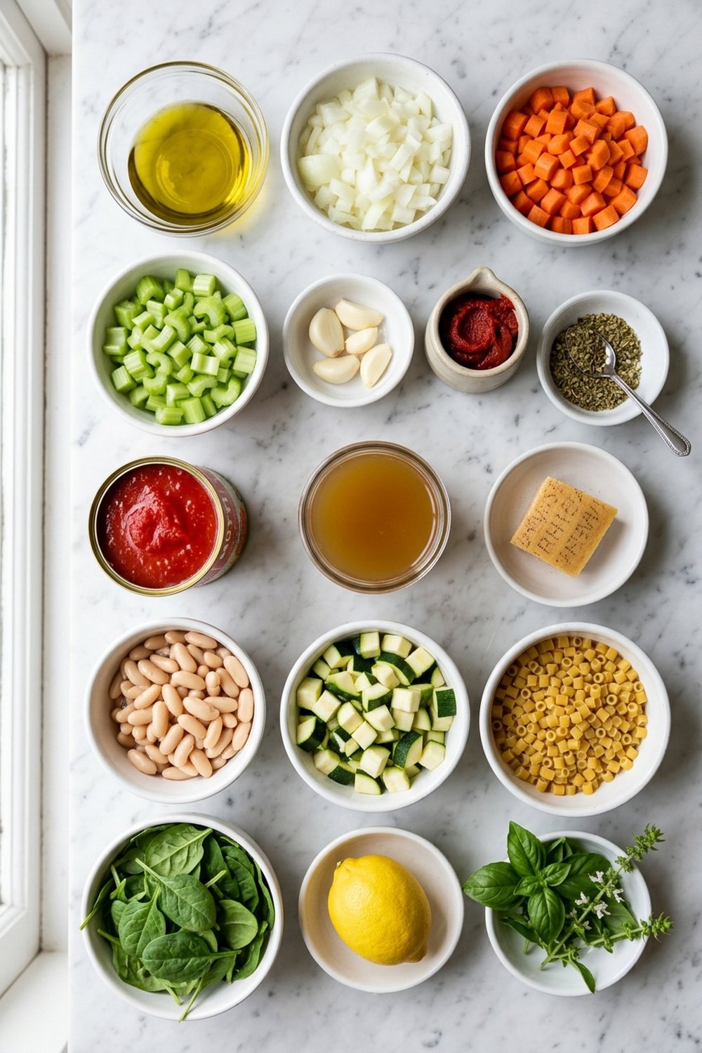 Vegetarian Minestrone Soup ingredients