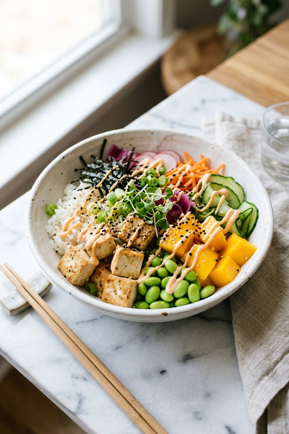 Vegetarian Poke Bowl with Tofu