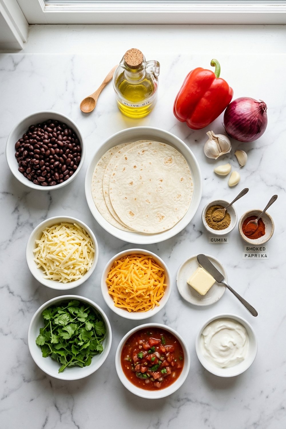 Vegetarian Quesadillas ingredients