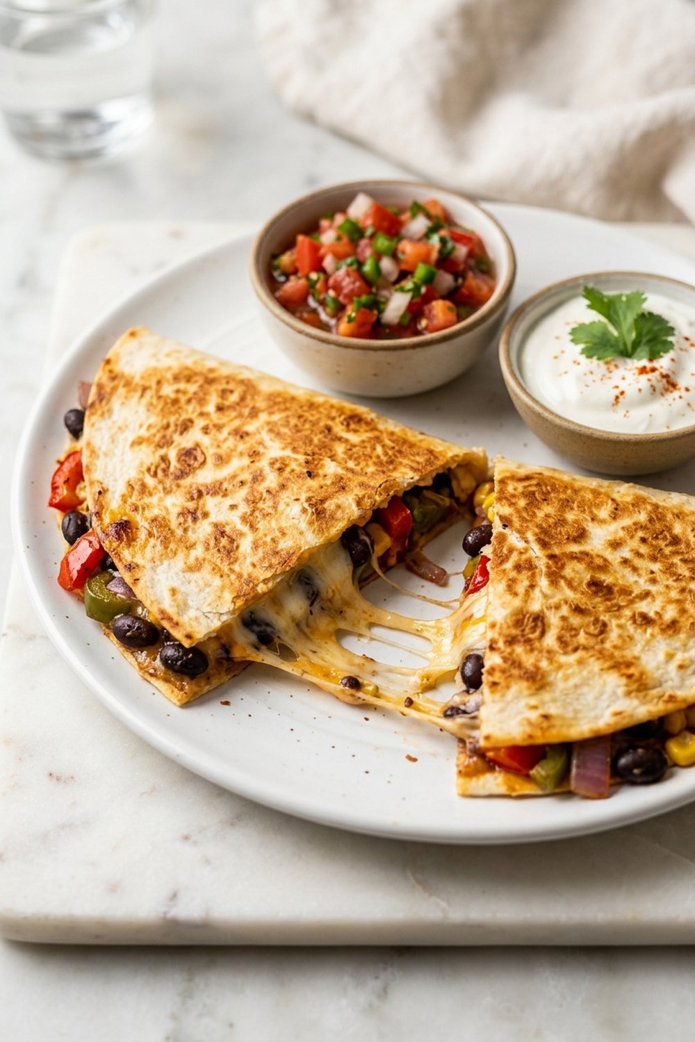 Vegetarian Quesadillas close up