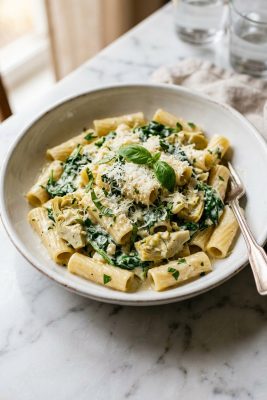 Vegetarian Spinach Artichoke Pasta