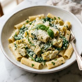 Vegetarian Spinach Artichoke Pasta