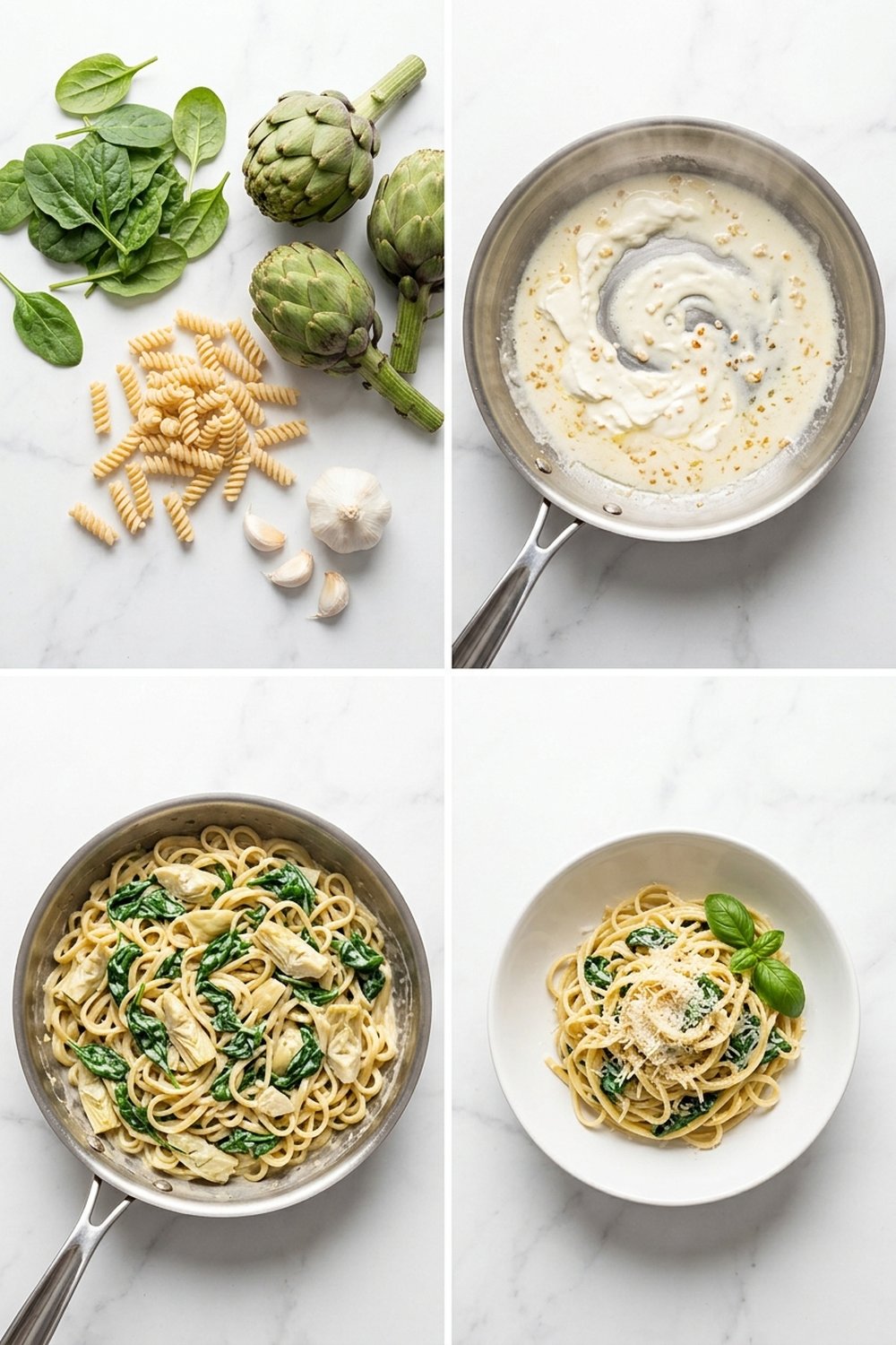 How to make Vegetarian Spinach Artichoke Pasta