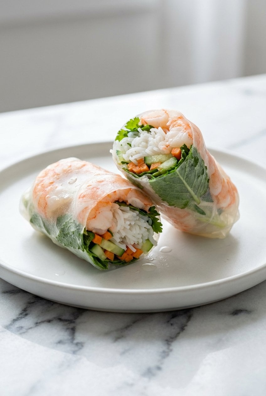 Close up of Vietnamese Spring Rolls