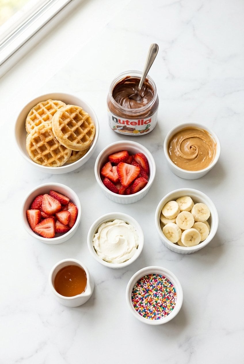 Ingredients for waffle sandwiches
