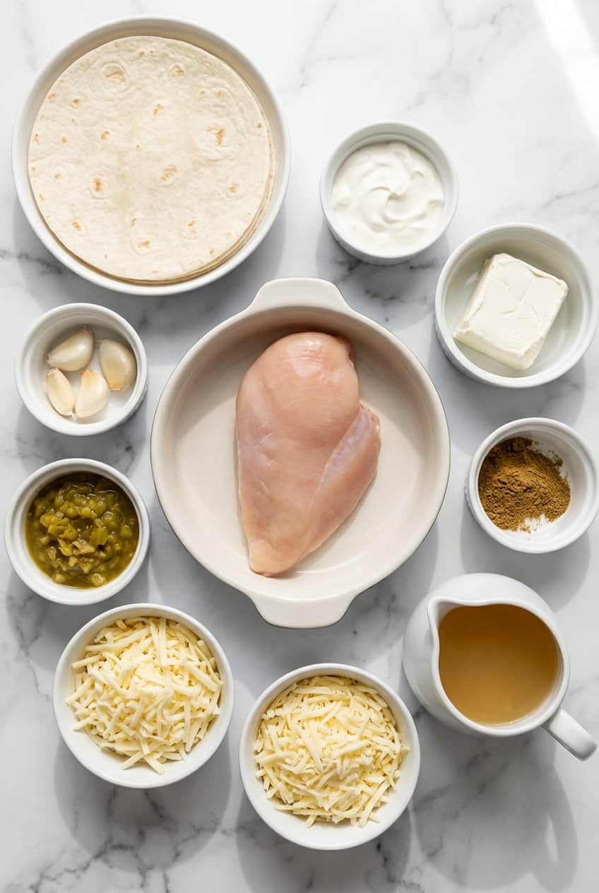 Ingredients for White Chicken Enchiladas