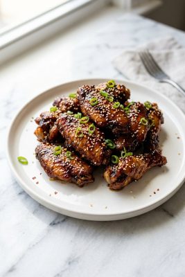 Asian Sticky Chicken Wings served on a plate