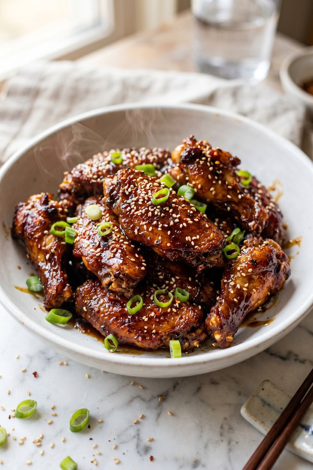 Asian Sticky Chicken Wings close up