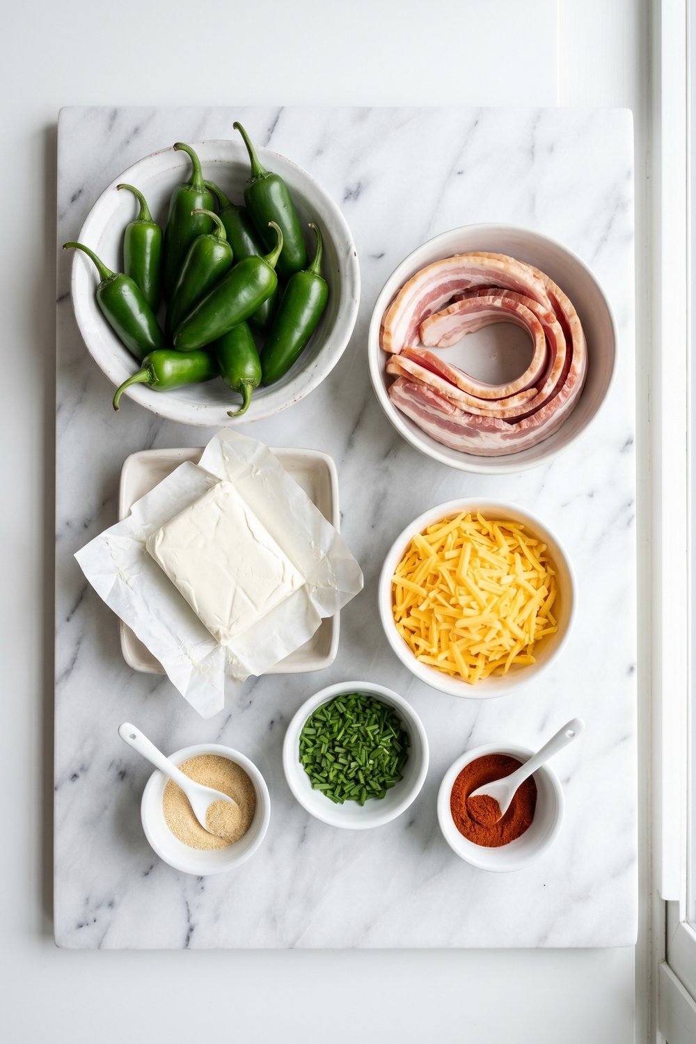 Ingredients for Bacon Wrapped Jalapeno Poppers