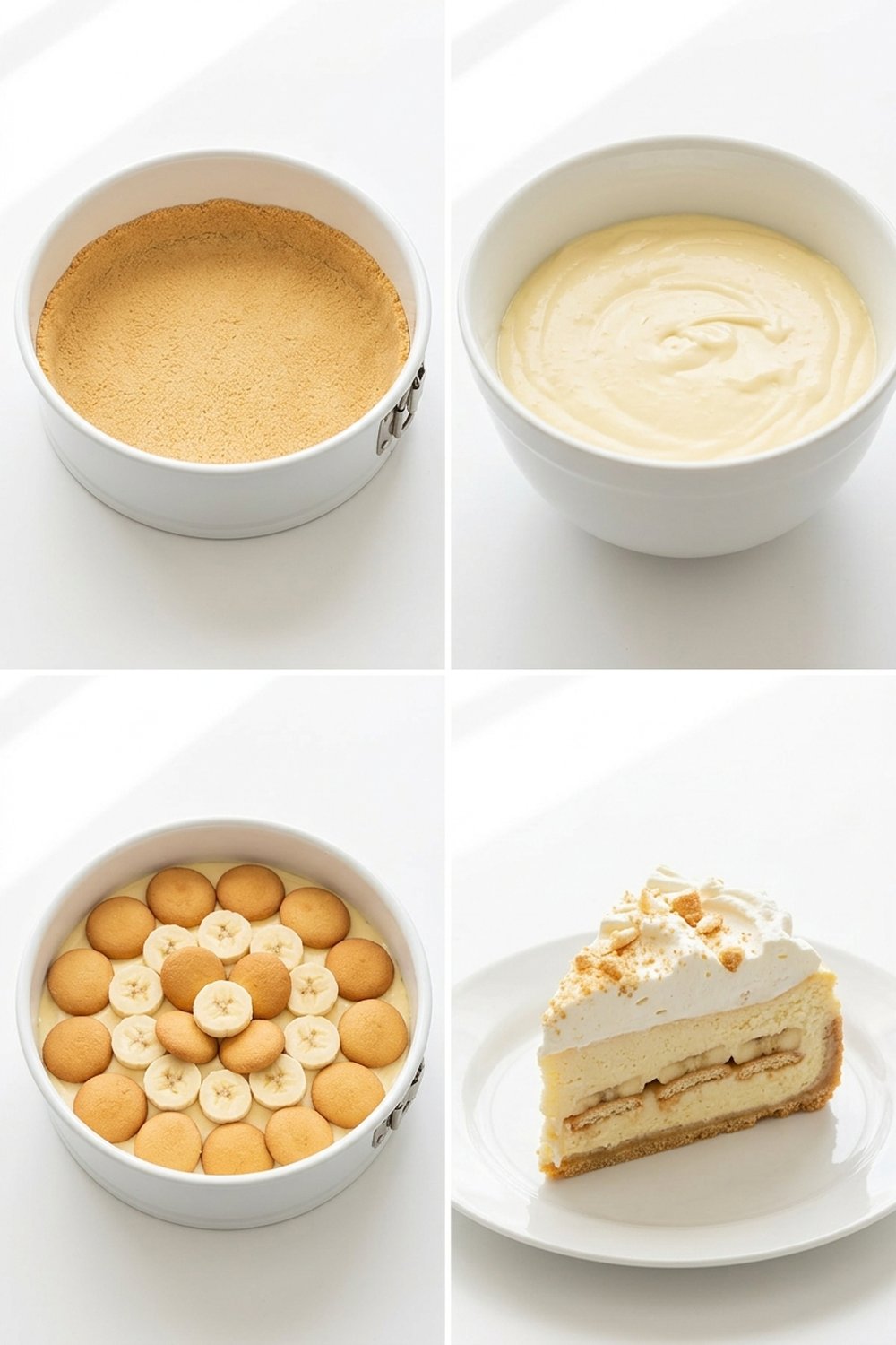 Step by step for Banana Pudding Cheesecake