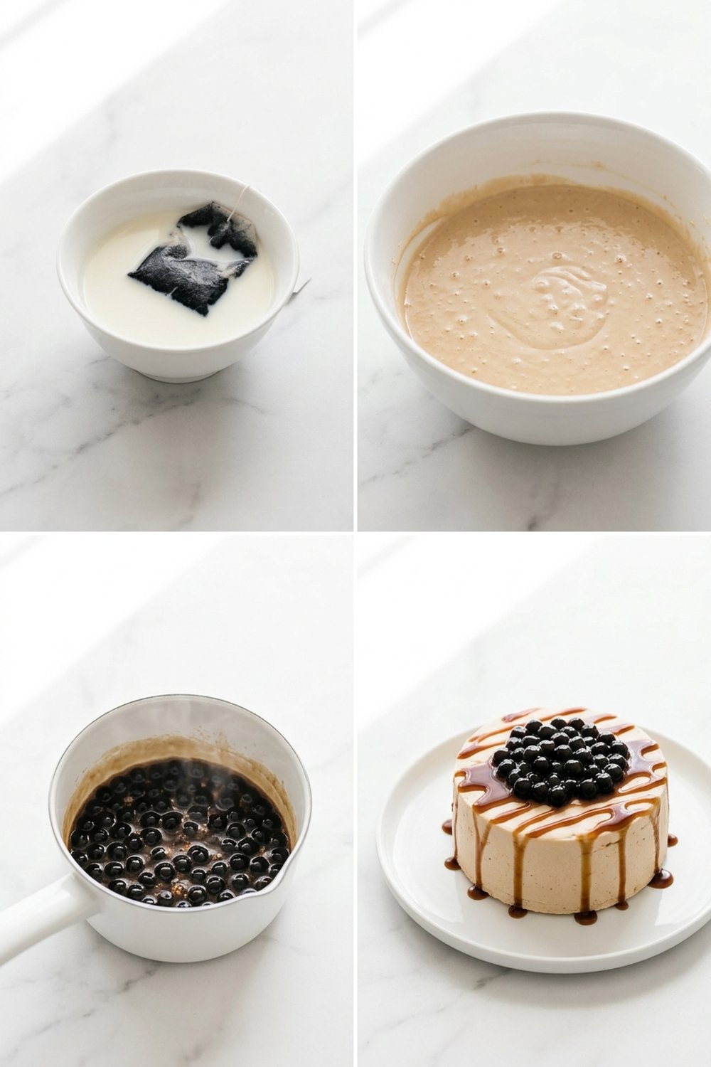 Step by step for Boba Milk Tea Cake