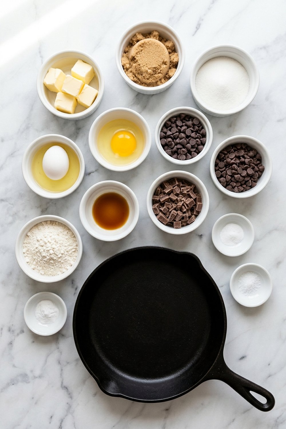Ingredients for Chocolate Chip Cookie Skillet