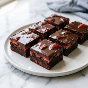 Chocolate Covered Strawberry Brownies hero shot