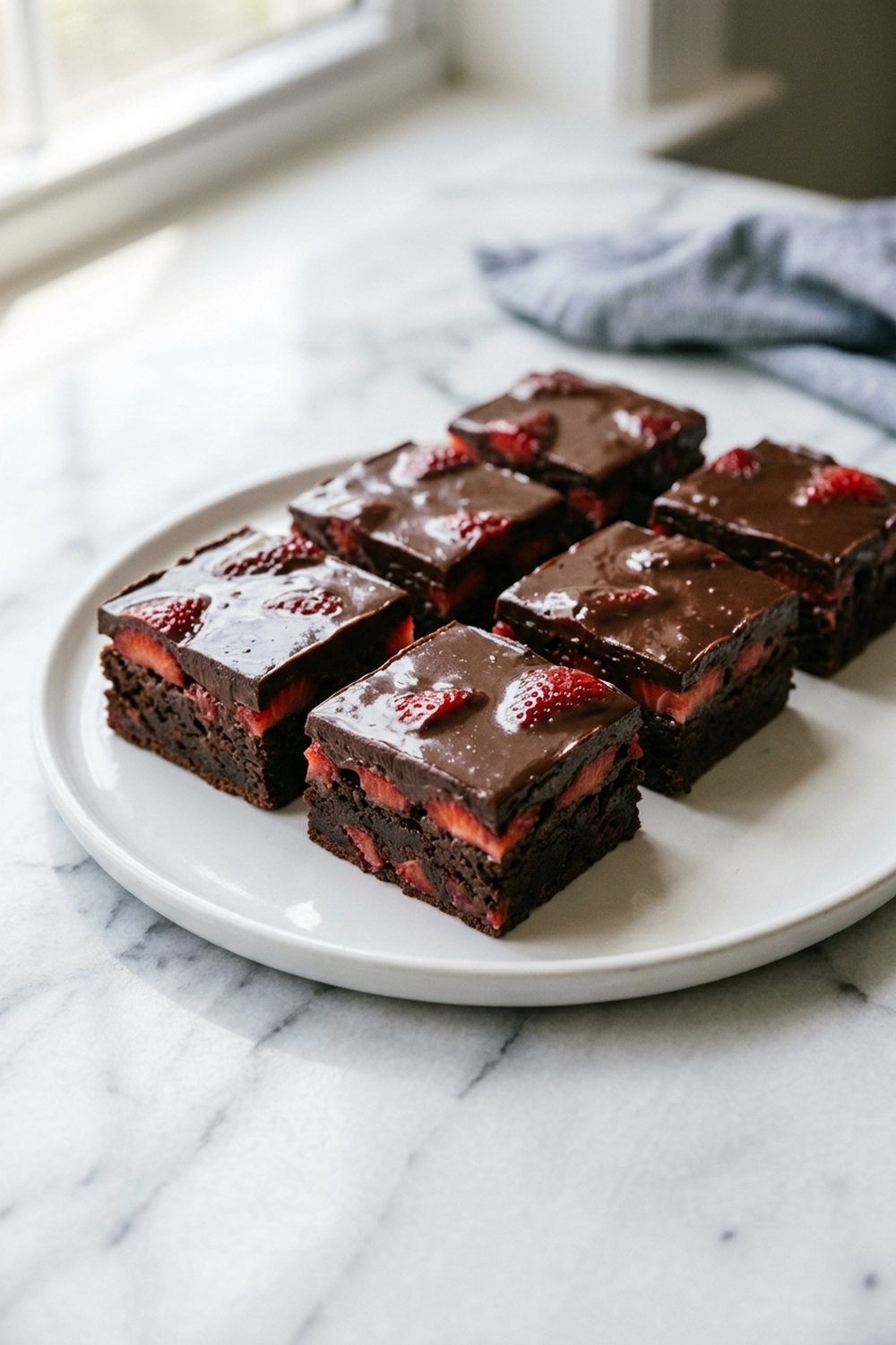 Chocolate Covered Strawberry Brownies hero shot