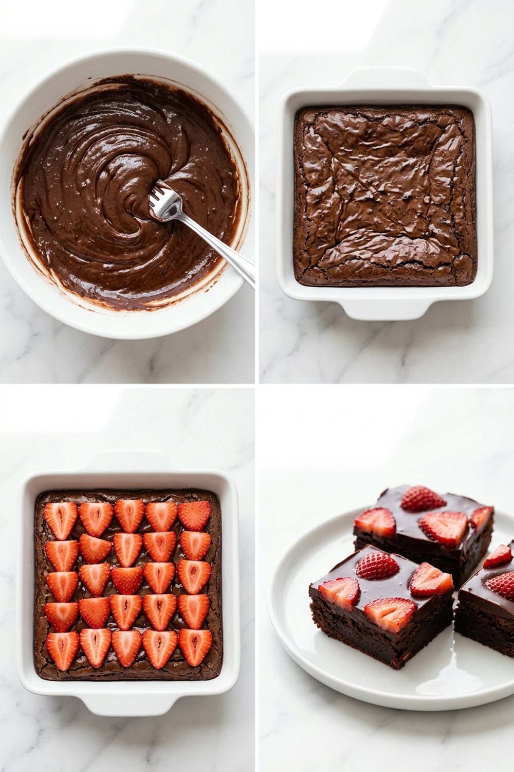 Step by step for Chocolate Covered Strawberry Brownies