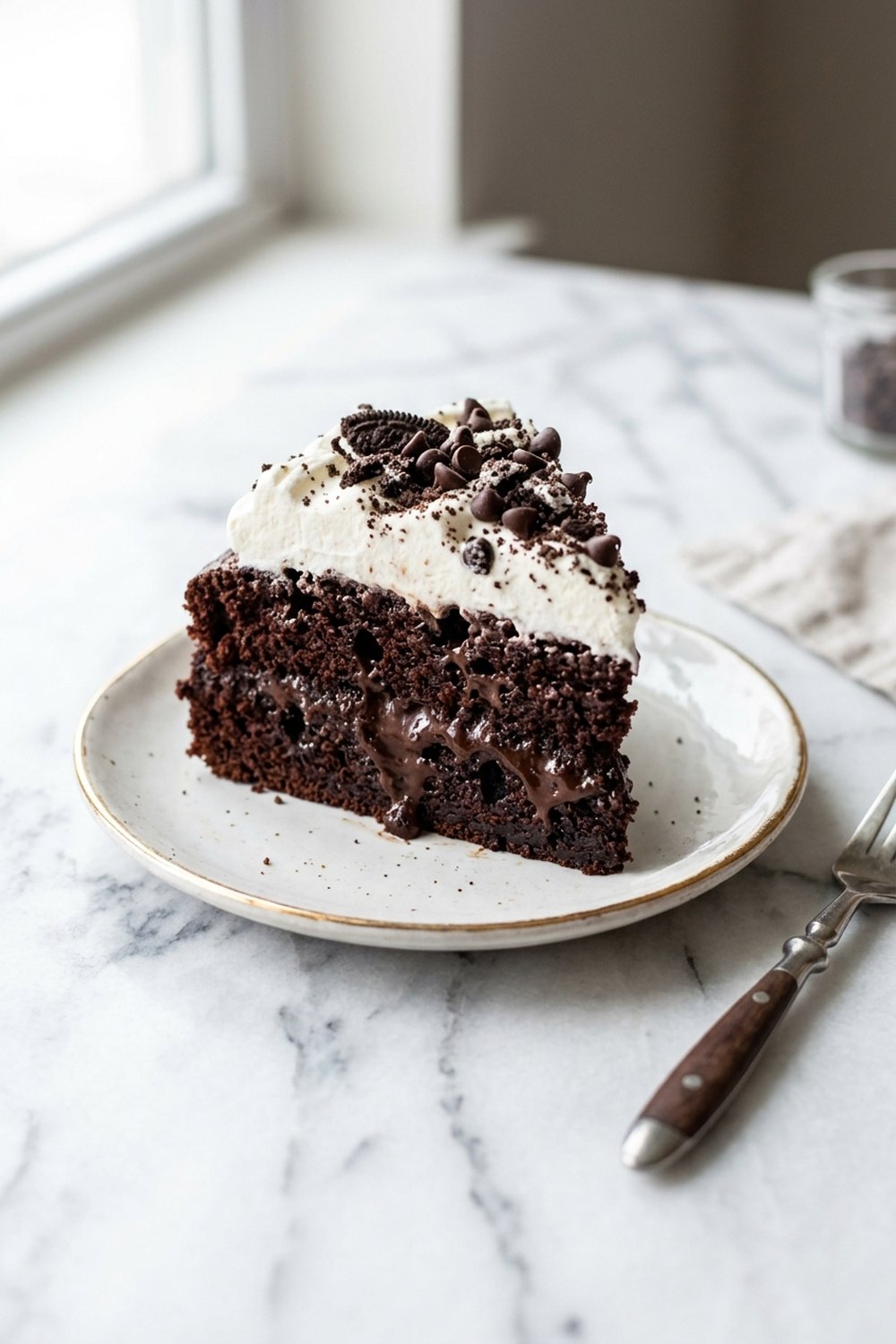 Chocolate Fudge Poke Cake hero shot