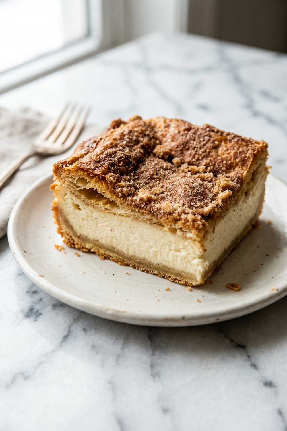 Close up of Churro Cheesecake Bars