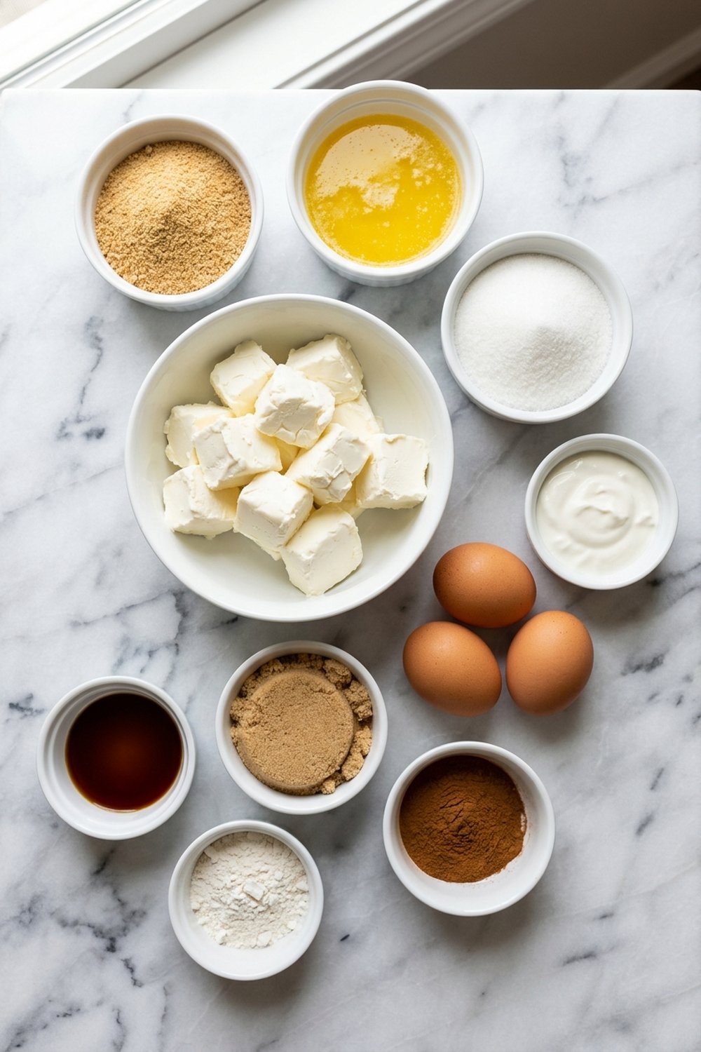 Ingredients for Cinnamon Roll Cheesecake