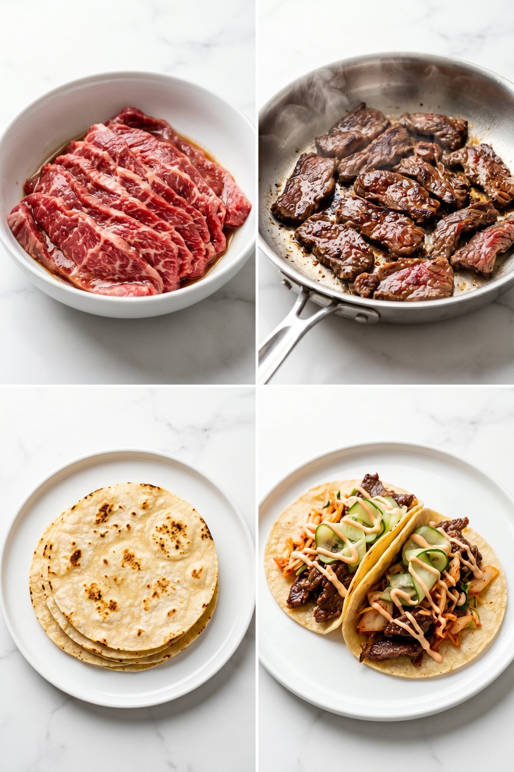 Step by step Crispy Beef Bulgogi Tacos