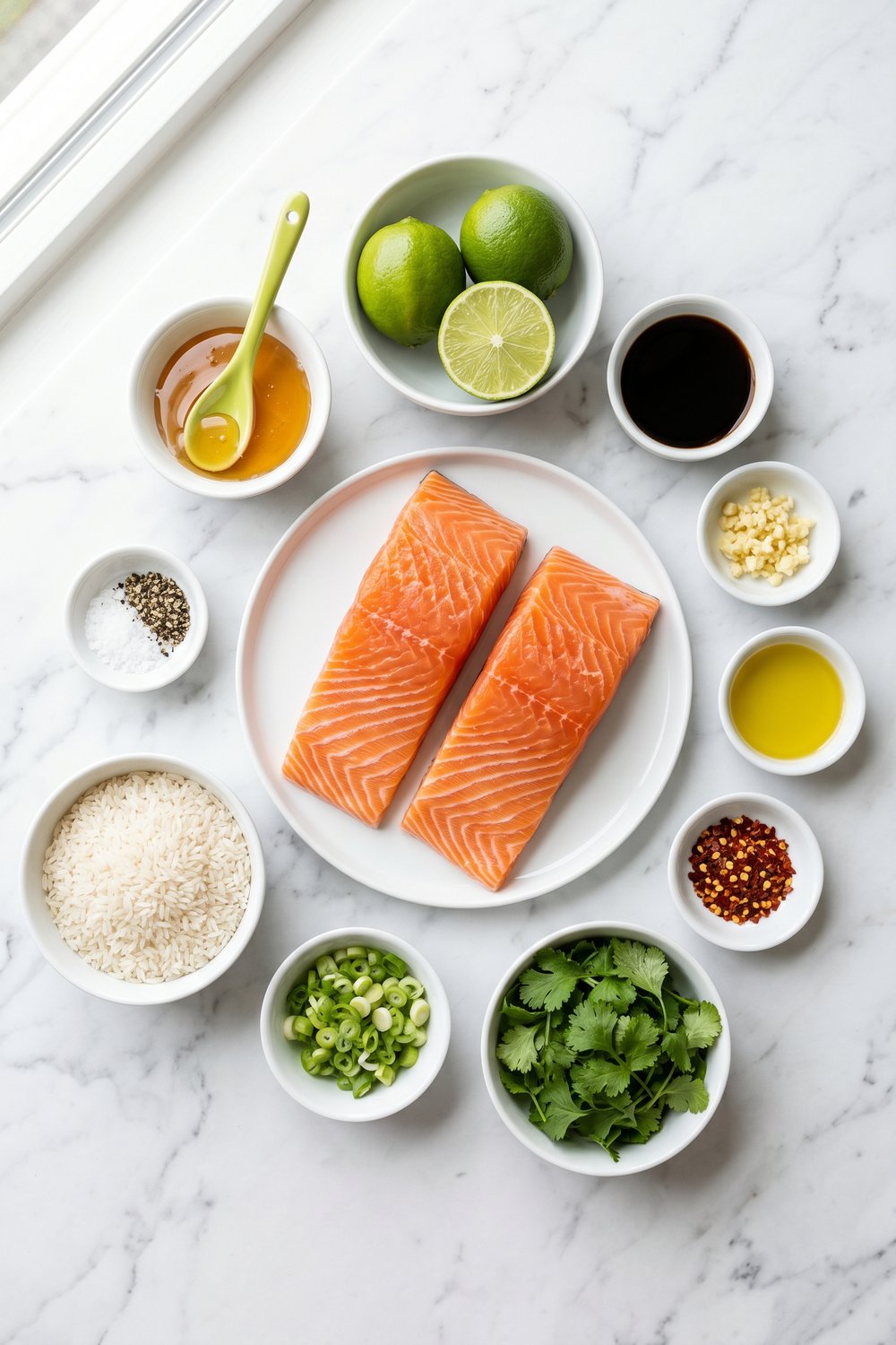 Ingredients for Crispy Honey Lime Salmon