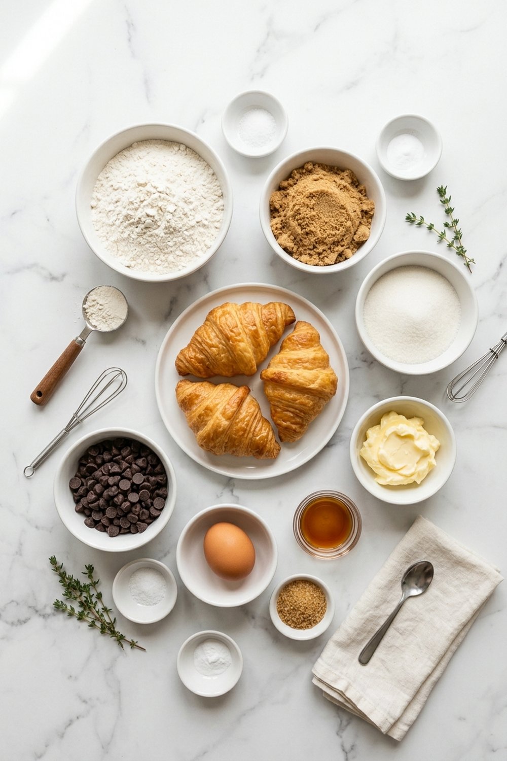 Ingredients for Crookies (Croissant Cookies)