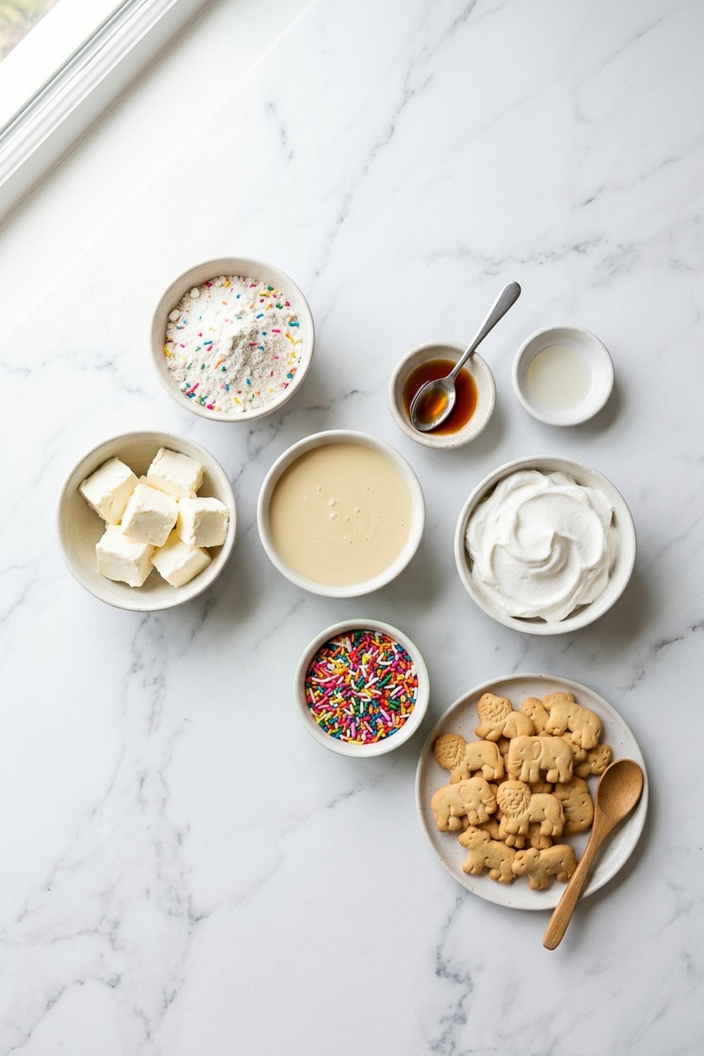 Ingredients for Funfetti Cake Batter Dip